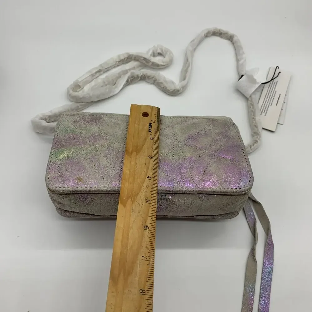 Aimee Kestenberg Quilted Leather Chain Crossbody Sunrise Metallic Purse